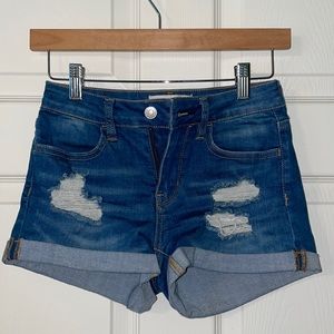 PACSUN Super Stretch Shortie Jean Shorts